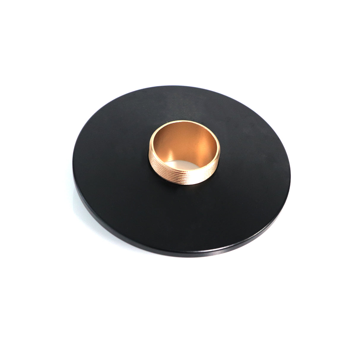 Guard disc with brass collar, alternate view